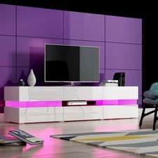 Image of Large 177cm TV Stand Unit Cabinet with RGB LED Lights Living Room Sideboard