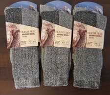 Image of Men's Merino grey Wool Socks Outdoor Walking Work Boot Thermal Socks UK 6-11