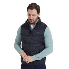 Image of Crew Clothing Men's Lightweight Gilet / Body Warmer – Black Navy Green – M-XXL