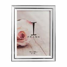Image of Widdop & Co. iFrame Stylish Plastic White & Silver 6 x 8 Photo Frame IF17768