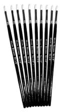 Image of Major Brushes White Flat Synthetic Sable Brushes - Packs of 10