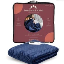 Image of Dreamland Intelliheat Deluxe Quilted Velvet Warming Throw Electric Blanket Blue