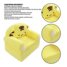 Image of Foldable Kids Couch Toddler Pull Out Chair Bunny Plush Kids Sofa Bed for Gift