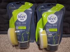 Image of 2x Veet Men Total Pro In Shower Hair Removal Cream Chest & Body 150ml New
