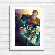 Image of Justice League Heroes Art Original Framed Wall Art Print Large Picture Home