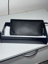 Image of PRADA Saffiano Leather Zip Around Leather Long Wallet Black Men's From UK