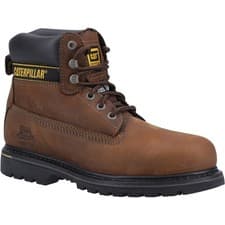 Image of Mens Caterpillar Holton Steel Toe Cap Safety Leather CAT 6" Work Boots Size 6-15