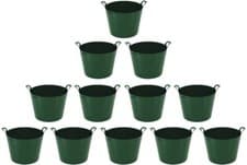 Image of 12 x Large Flexi Tub Flexible Builders Plastic Bucket with Handle 42L Storage UK