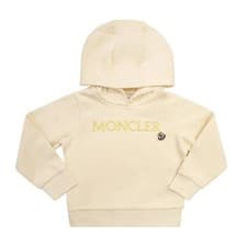 Image of Moncler Embroidered Logo Cotton Sweater, Size 8Y