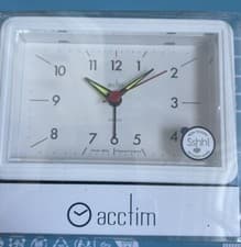 Image of Acctim - Drake Alarm Clock, Analogue, Snooze & Non-Ticking Sweep, Buttermilk