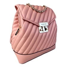 Image of Genuine Michael Kors Pink Quilted Backpack Chain Handle 'Sherbet' Bag RRP £390