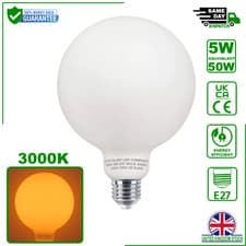 Image of 5W G80 E27 LED Globe Bulbs 3000 & 6000K Energy Saving Frosted Glass