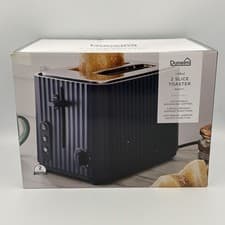 Image of Dunelm 2 Slice Ribbed Navy Toaster Home Small Appliances - Brand New