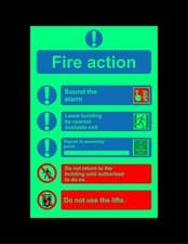 Image of Fire exit keep clear safety sign - Photoluminescen