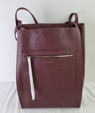 Image of Ted Baker Tammila Soft Slouch Large Leather Tote Oxblood £199 RRP New