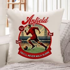 Image of Personalised Liverpool Football Cushion Cover Nostalgia Vintage Pillow NF49