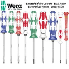 Image of Wera Limited Edition Coloured Screwdrivers Pozi, Slot, Phillips, Torx Micro