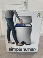 Image of Simplehuman 46L Stainless Steel Recycling Bin with Dual Compartments +Spare Bags