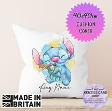 Image of Personalised Disney Lilo & Stitch Cushion Any Name Cushion Cover 40x40cm V1