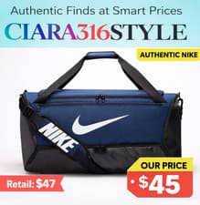Image of Authentic Nike Brasilia Duffel Bag Medium Black/Navy BA5955-410