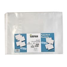 Image of Punch Pockets A3 Size Landscape 60 Micron Strong Glass Clear Plastic Pack of 52