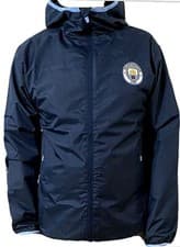 Image of New Mens Manchester City FC Official Football Shower Jacket Navy / Blue Size S