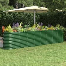 Image of Garden Raised Bed Powder-coated Steel 332x40x68 cm Green
