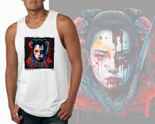 Image of NEW Art Society GEISHA WARRIOR VOLUME 1 WHITE Tank Top SMALL-4XLARGE LIMITED