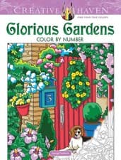 Image of Creative Haven Glorious Gardens Color by Number Coloring Book by George Toufexis