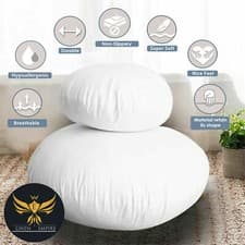 Image of Hollowfibre Round Cushion Pads, Inserts, Extra Scatter Fillers, 14" 16" 18"