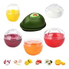 Image of 6 PCS Fruit and Vegetable Storage Containers, Reusable Storage Keeper, Lemon ...
