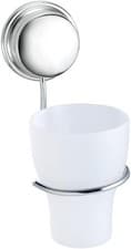 Image of Croydex Stick N Lock Plus Frosted Tumber & Chrome Holder
