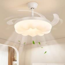 Image of 6 Speed Large LED Ceiling Fan with Lighting LED Light Adjustable Wind + Remote