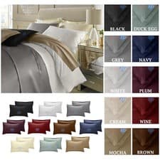 Image of 400TC Thread Count 100% Egyptian Cotton Extra Deep Fit / Fitted / Flat Bedsheets