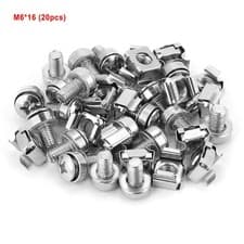 Image of 20pcs Set Network Cabinet Rack Screws & Cage Nuts Assortment Kit M6*16❀