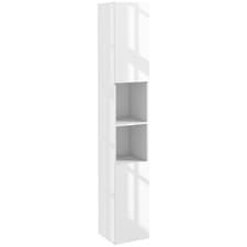 Image of kleankin High Gloss Bathroom Floor Cabinet Storage Cupboard with Doors