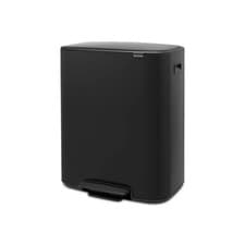 Image of Brabantia 60L Bo Pedal Bin Matt Black Large Kitchen Rubbish Waste Recycling Box