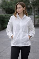 Image of Reebok Women's Blue White Red Full Zip Colorblocked Logo Track Jacket Size XS