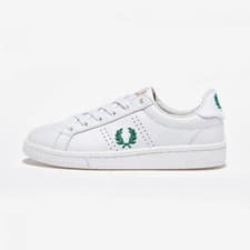 Image of Fred Perry B721 White Leather Toweling Trainers Sneakers | UK8 US9 EU42