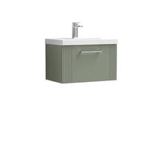 Image of Partial Fluted 1 Drawer Wall Hung Vanity Unit with 1 Tap Hole Thin-Edge Basin- 6