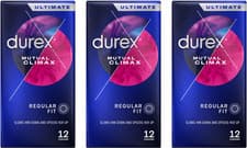 Image of Durex Mutual Climax 12 Pack Performax Condoms Pack of 3 Ribbed Dotted 36 condoms