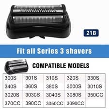Image of 21B S3 Wet and Dry Replacement Heads Fit for Braun Series 3 3040s 300s 310s 320s