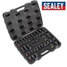 Image of Sealey Impact Socket Set 34pc 1/2" Drive Premier Metric 10-32mm In Case AK5635M