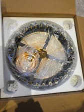 Image of FRIXCHUR Black & Gold Crystal Chandeliers Flush Mount Crystal Ceiling Light