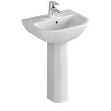 Image of Vitra S20 Cloakroom Basin and Full Pedestal 450mm Wide 1 Tap Hole