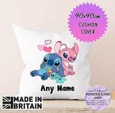 Image of Personalised Disney Lilo & Stitch Cushion Any Name Cushion Cover 40x40cm V11
