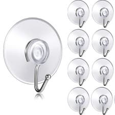 Image of EXTRA LARGE WINDOW SUCTION CUP HOOKS 40mm HEAVY SUCKER HANGER Clear Plastic