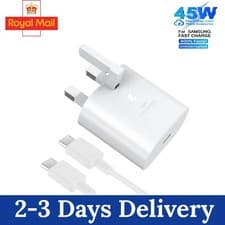 Image of 45W Super-Fast USB-C PD Type C UK Plug +Cable Fast Wall Charger Power Adapte HOT