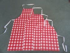Image of RED CHECK PVC APRONS IN 4 SIZES ALL HANDMADE TO ORDER