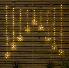 Image of 1.2mx1.2m FlexiBrights Christmas Snowflake Curtain Lights & 267 Warm White LEDs